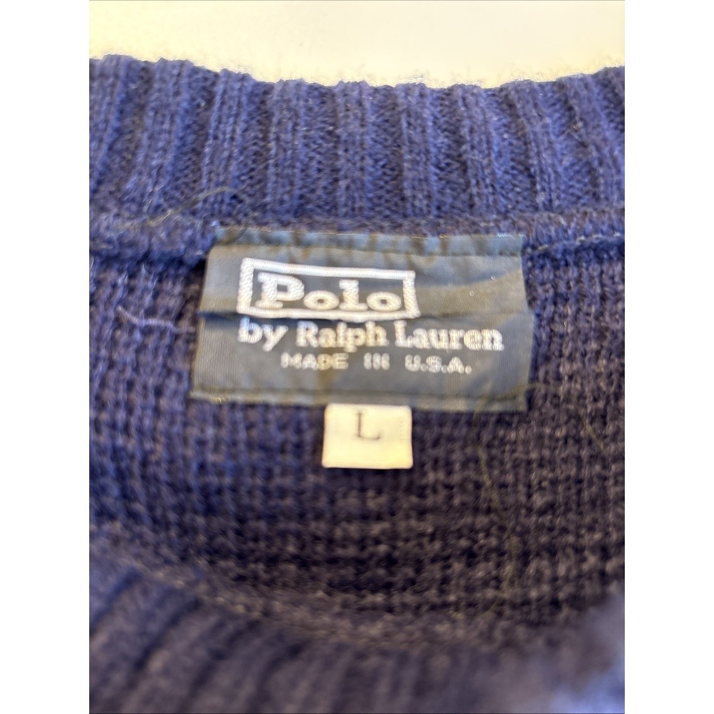Polo Ralph Lauren Vintage American Flag Sweater Pullover Men's LARGE - Picture 3 of 6